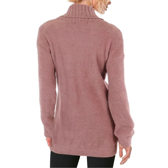 NWT BAREFOOT DREAMS COZYCHIC SOLID KNIT PULLOVER SWEATER TUNIC ROSE QUARTZ L - Picture 3 of 7